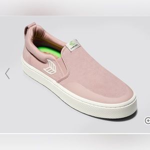 Cariuma SLIP-ON PRO Rose Suede‎ and Canvas Ivory Logo Sneaker